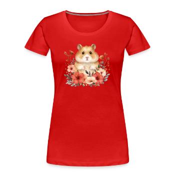 Hamster - T-shirt bio Premium Femme - rouge - Devant - Mia (176cm)