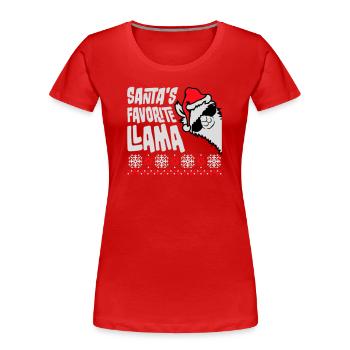 Santa's Favorite Llama Cool Side Sunglasses - Women's Premium Organic T-Shirt - navy - Front - Mia (176cm)