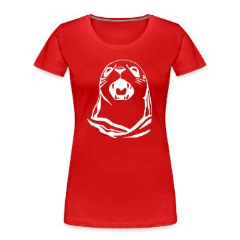 Seehund Robbe T-shirt Geschenk - Frauen Premium Bio T-Shirt - Rot - Vorne - Mia (176cm)