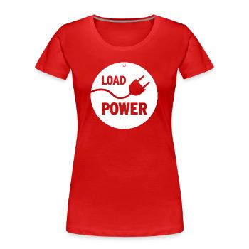 LOAD POWER - Frauen Premium Bio T-Shirt - Rot - Vorne - Mia (176cm)