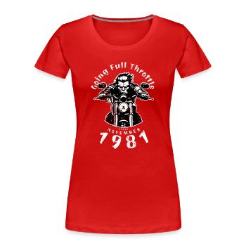 44. Geburtstag à plein régime depuis 11/1981 - T-shirt bio Premium Femme - rouge - Devant - Mia (176cm)