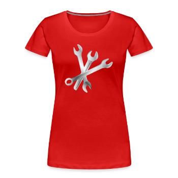 Jeu de clés – Outils et artisanat - T-shirt bio Premium Femme - rouge - Devant - Mia (176cm)