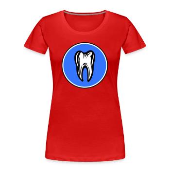 Zahn Dental Zahnarzt Symbol - Frauen Premium Bio T-Shirt - Rot - Vorne - Mia (176cm)