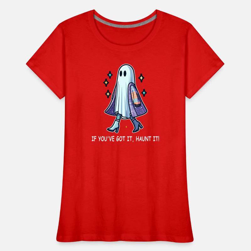 Chic ghost in boots and jacket Women's Premium Organic T-Shirt