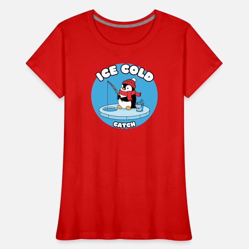 Eisfrost Pinguin fängt Eisfisch Frauen Premium Bio T-Shirt