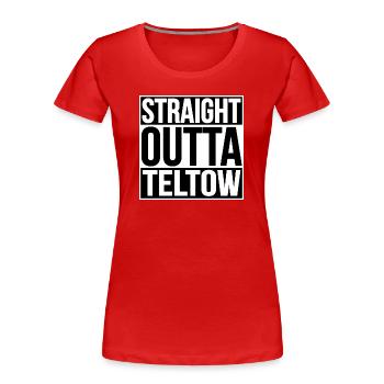 Directement sorti de Teltow - T-shirt bio Premium Femme - rouge - Devant - Mia (176cm)