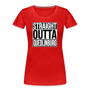 Quedlinburg Street Statement - Women's Premium Organic T-Shirt - red - Front - Mia (176cm)