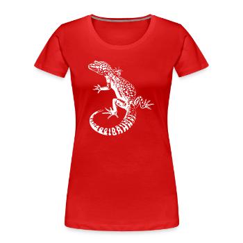 Gecko Leopardgecko Kontrast - Frauen Premium Bio T-Shirt - Rot - Vorne - Mia (176cm)