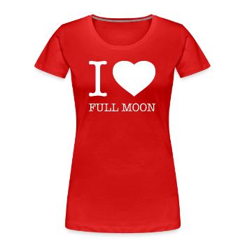 J’adore Pleine lune Vollmond - T-shirt bio Premium Femme - rouge - Devant - Mia (176cm)