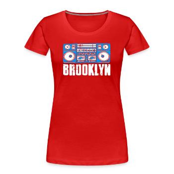 Brooklyn Sound Vibes City Beat Expression - Frauen Premium Bio T-Shirt - Rot - Vorne - Mia (176cm)