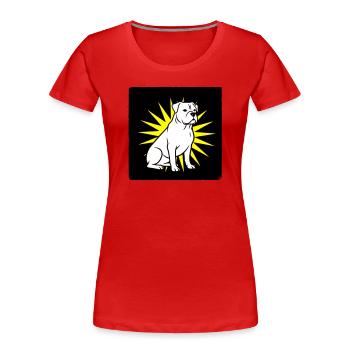 Cooler Hund im Punk Rock & Pop Art Stil - Frauen Premium Bio T-Shirt - Rot - Vorne - Mia (176cm)