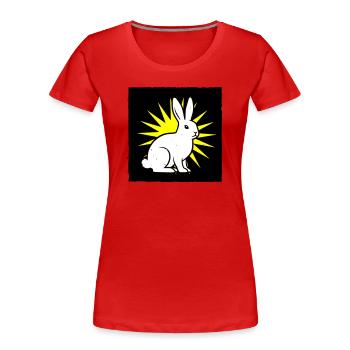 Cool bunny in punk rock & pop art style - Women's Premium Organic T-Shirt - red - Front - Mia (176cm)