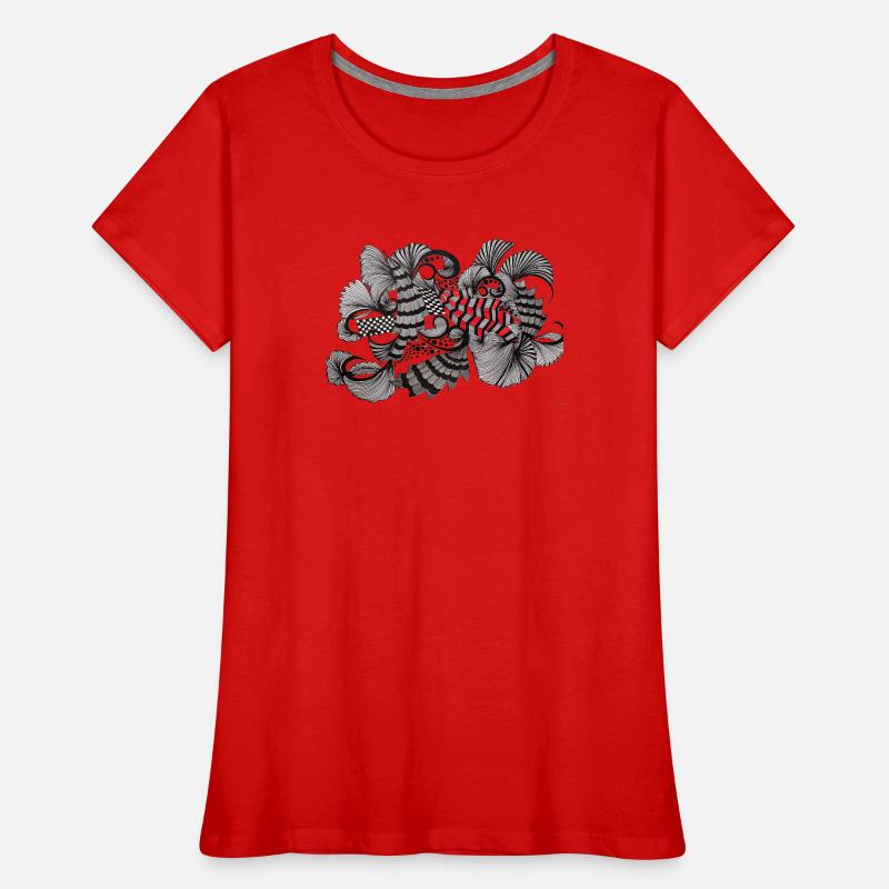 Black White Red Pattern Women's Premium Organic T-Shirt