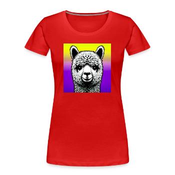 Alpaga - T-shirt bio Premium Femme - rouge - Devant - Mia (176cm)