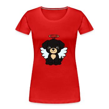Dog - Women's Premium Organic T-Shirt - red - Front - Mia (176cm)