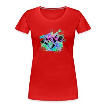 Ski - T-shirt bio Premium Femme - rouge - Devant - Mia (176cm)