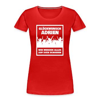 Adrien comme prénom - T-shirt bio Premium Femme - rouge - Devant - Mia (176cm)