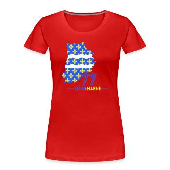 Seine et Marne 77 - Women's Premium Organic T-Shirt - red - Front - Mia (176cm)