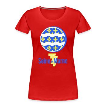 Logo Seine et Marne 77 - Women's Premium Organic T-Shirt - red - Front - Mia (176cm)