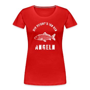 J’en ai assez, je vais PÊCHER en plein air. Pêcher drôle. - T-shirt bio Premium Femme - rouge - Devant - Mia (176cm)