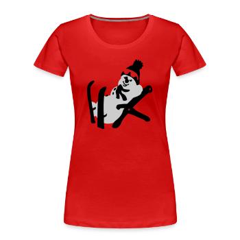 Bonhomme de neige - T-shirt bio Premium Femme - rouge - Devant - Mia (176cm)