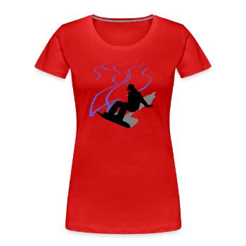 Planche à neige - T-shirt bio Premium Femme - rouge - Devant - Mia (176cm)