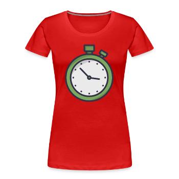 Stoppuhr - Frauen Premium Bio T-Shirt - Rot - Vorne - Mia (176cm)