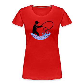 Fishing & Fishing | Petri Heil Hobby Logo - Women's Premium Organic T-Shirt - red - Front - Mia (176cm)