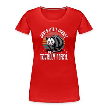 Funny Opossum - Frauen Premium Bio T-Shirt - Rot - Vorne - Mia (176cm)