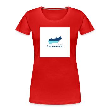 Lac de Constance paysage Logo Lakeshore - T-shirt bio Premium Femme - rouge - Devant - Mia (176cm)