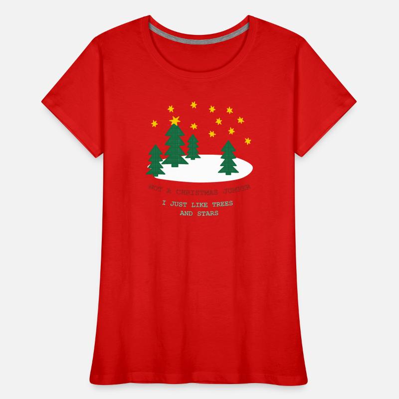 Pas de pull de Noël : sapins et étoiles T-shirt bio Premium Femme