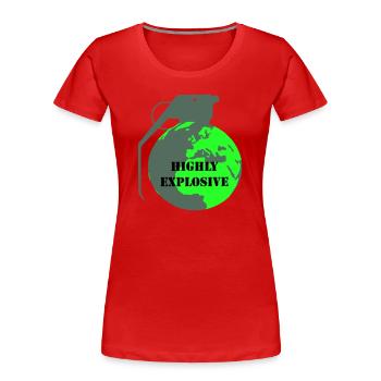 Explosive Erde - Frauen Premium Bio T-Shirt - Rot - Vorne - Mia (176cm)