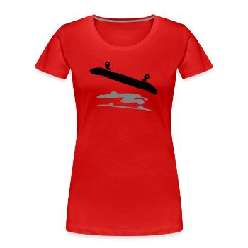 Skateboard - Frauen Premium Bio T-Shirt - Rot - Vorne - Mia (176cm)