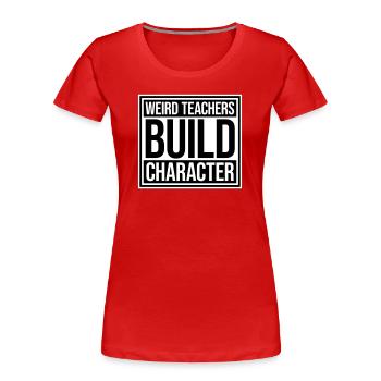 Des professeurs bizarres construisent un personnage Logo drôle d’enseignant - T-shirt bio Premium Femme - rouge - Devant - Mia (176cm)