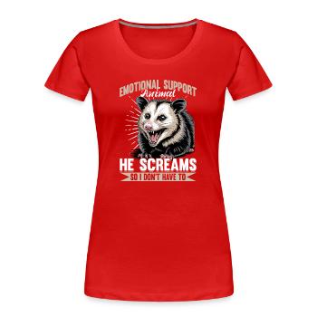 Funny Opossum - Frauen Premium Bio T-Shirt - Rot - Vorne - Mia (176cm)
