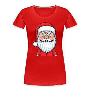 Wütender Weihnachtsmann Lustiger Cartoon - Frauen Premium Bio T-Shirt - Rot - Vorne - Mia (176cm)