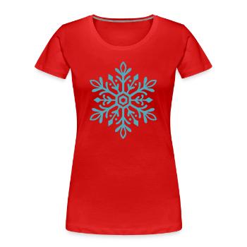 Schneeflocke | Berg | Skifahren | Snowboarden - Frauen Premium Bio T-Shirt - Rot - Vorne - Mia (176cm)