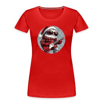 Guitare de Noël Owl - T-shirt bio Premium Femme - rouge - Devant - Mia (176cm)