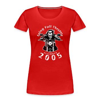 20. Geburtstag à fond depuis 12/2005 - T-shirt bio Premium Femme - rouge - Devant - Mia (176cm)