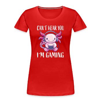 Monstre casque Kawaii pour le jeu - T-shirt bio Premium Femme - rouge - Devant - Mia (176cm)
