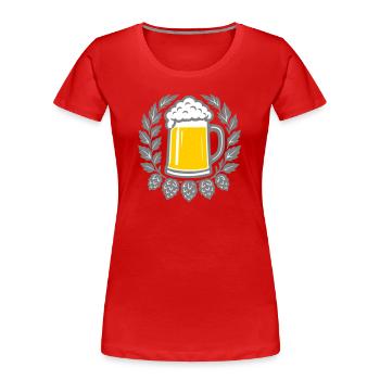 Bier - Women's Premium Organic T-Shirt - red - Front - Mia (176cm)