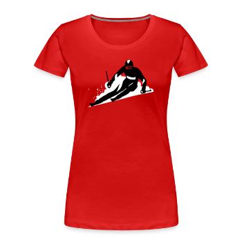 Ski - Frauen Premium Bio T-Shirt - Rot - Vorne - Mia (176cm)