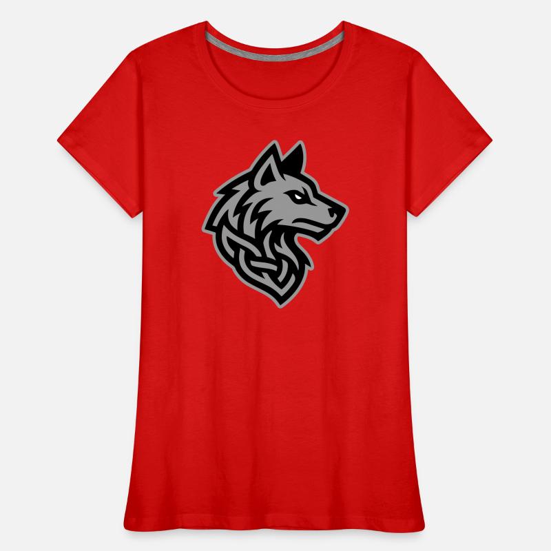 Wolf Kopf Wikinger Frauen Premium Bio T-Shirt