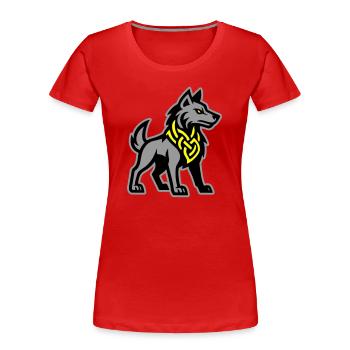 Loup Viking - T-shirt bio Premium Femme - rouge - Devant - Mia (176cm)