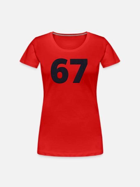 67 spricht Jugendsprache - Frauen Premium Bio T-Shirt - Rot