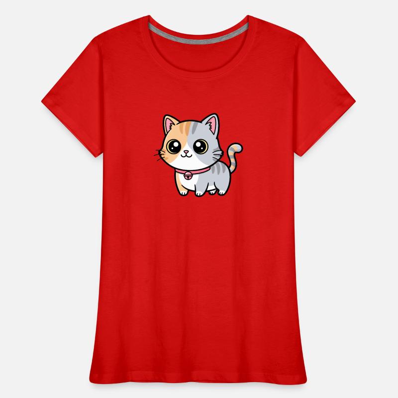 Charme de collier chaton calicot T-shirt bio Premium Femme
