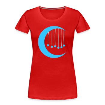 Blå måne med vindspel - Women's Premium Organic T-Shirt - red - Front - Mia (176cm)