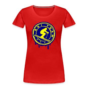 Ski Team  - Frauen Premium Bio T-Shirt - Rot - Vorne - Mia (176cm)