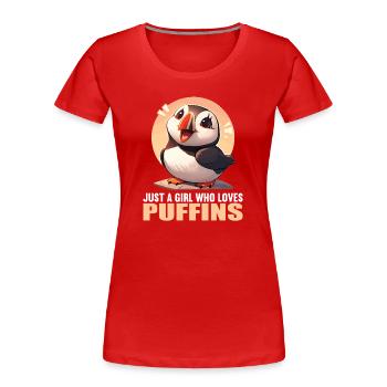 Puffin Papageientaucher - Frauen Premium Bio T-Shirt - Rot - Vorne - Mia (176cm)