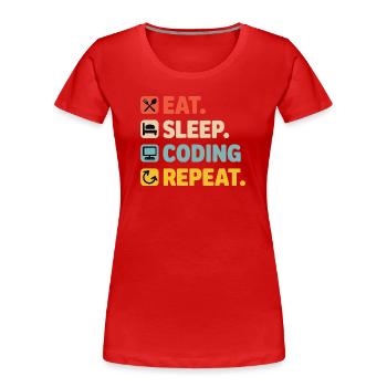 Programmiererleben Humor für Programmierer - Frauen Premium Bio T-Shirt - Rot - Vorne - Mia (176cm)